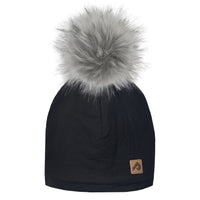 Chapeau de coton doublé de polar - Noir