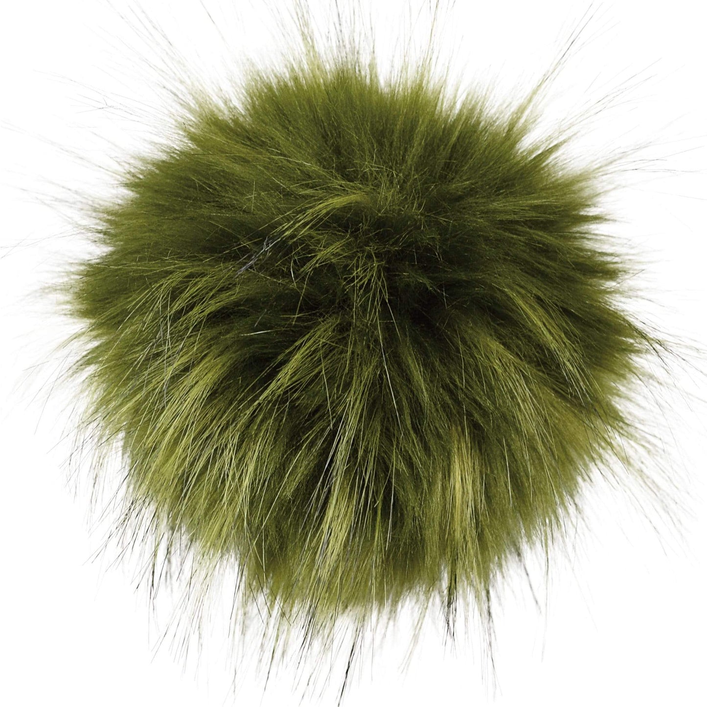 Faux-fur pompoms - kaki