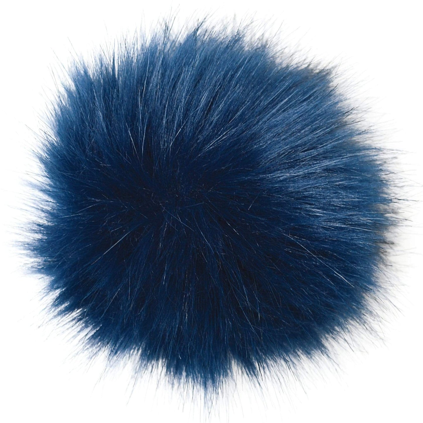 Faux-fur pompoms - navy blue