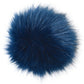 Faux-fur pompoms - navy blue