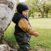 Mid-season bunting for baby - Mustard, Navy & Army Green