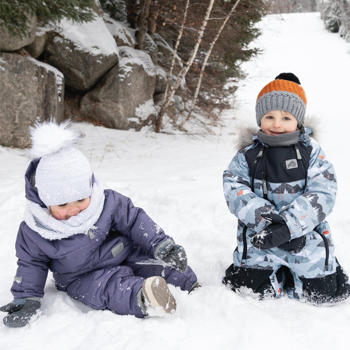 Habit de neige une-pièce pour bébé – Mauve