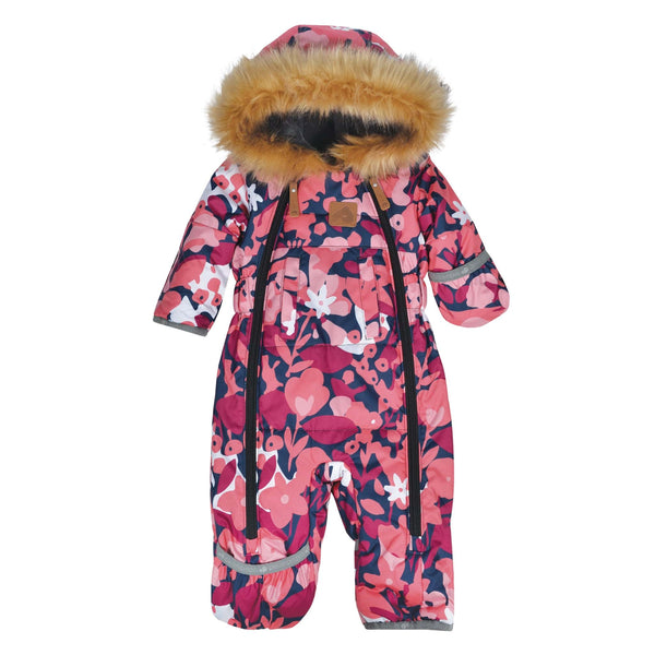 One piece baby snowsuit - Floral – Perlimpinpin