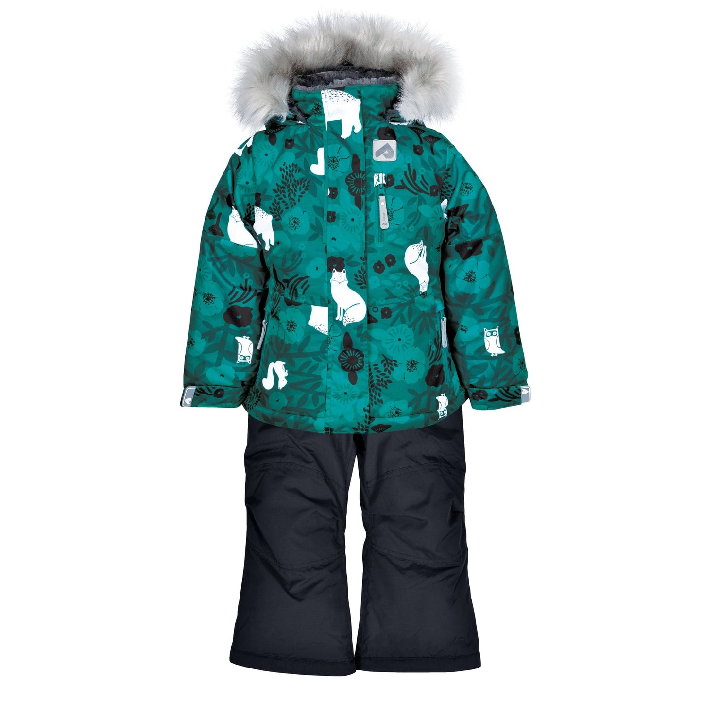 Two piece girl kid snowsuit - Forest
