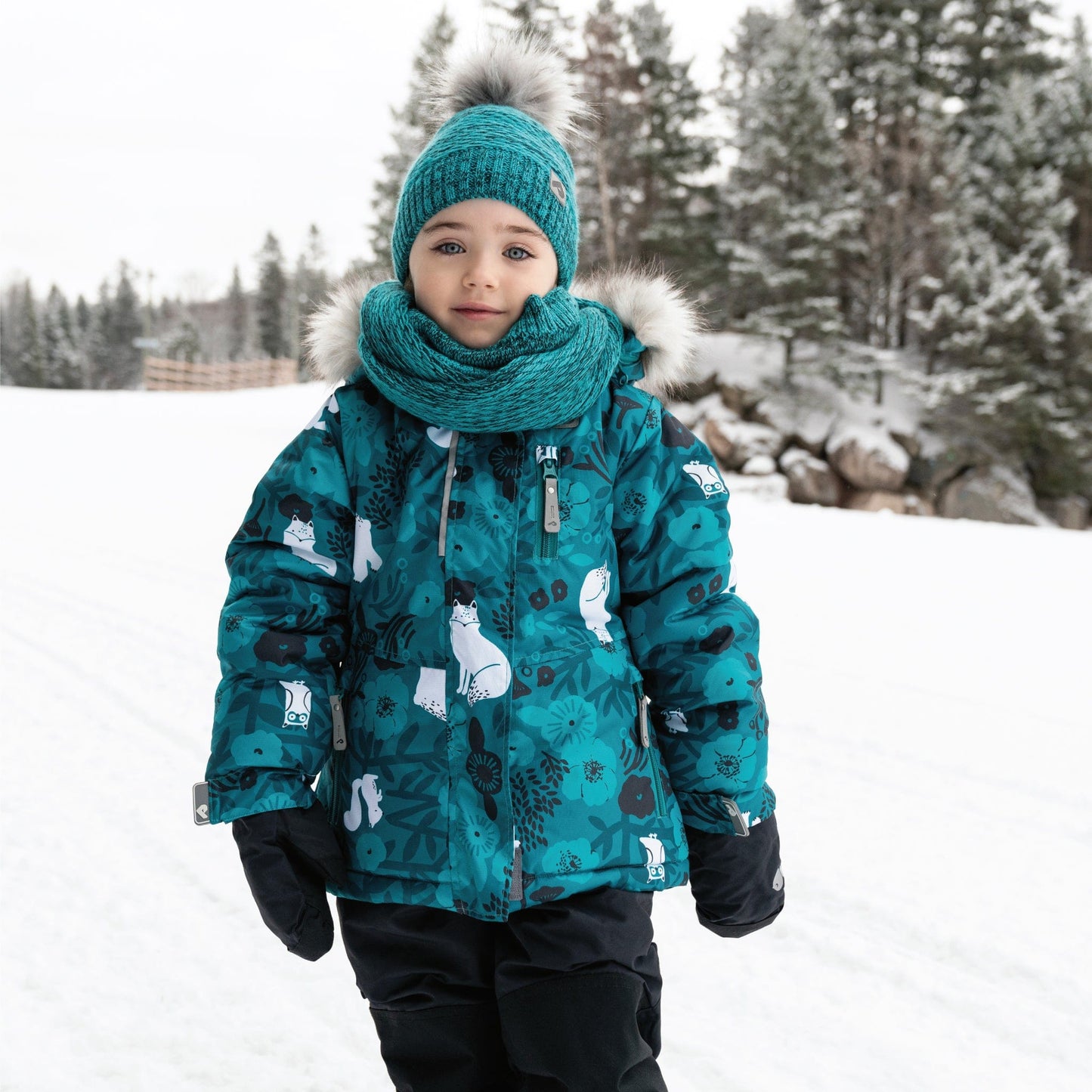 Two piece girl kid snowsuit - Forest